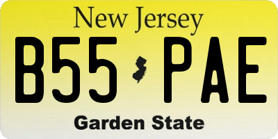 NJ license plate B55PAE