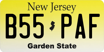 NJ license plate B55PAF
