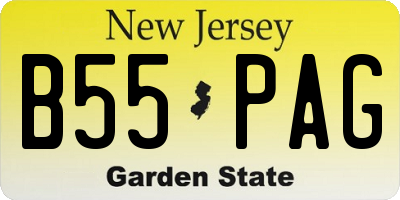 NJ license plate B55PAG