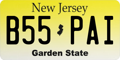 NJ license plate B55PAI
