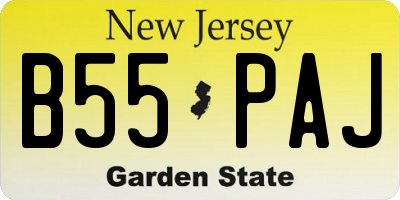 NJ license plate B55PAJ