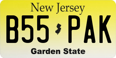 NJ license plate B55PAK