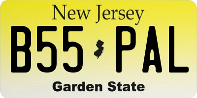 NJ license plate B55PAL