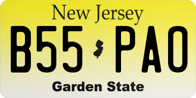 NJ license plate B55PAO