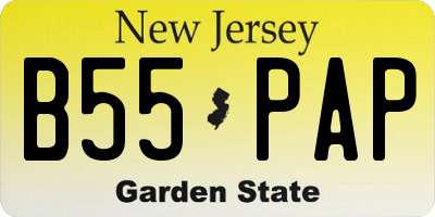 NJ license plate B55PAP
