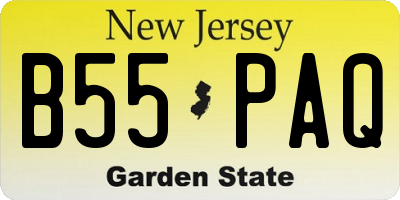 NJ license plate B55PAQ