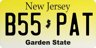 NJ license plate B55PAT