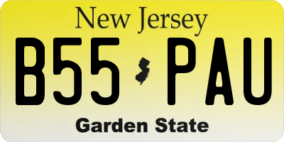 NJ license plate B55PAU