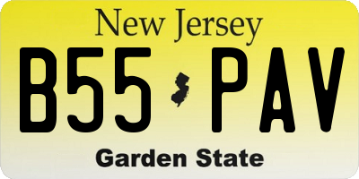 NJ license plate B55PAV