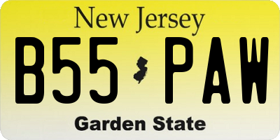 NJ license plate B55PAW