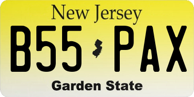 NJ license plate B55PAX