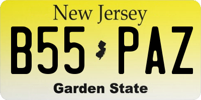 NJ license plate B55PAZ