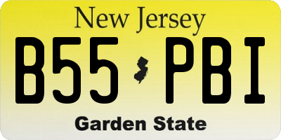 NJ license plate B55PBI