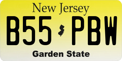 NJ license plate B55PBW