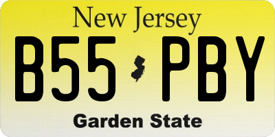 NJ license plate B55PBY