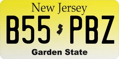 NJ license plate B55PBZ