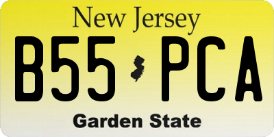 NJ license plate B55PCA