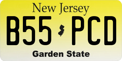 NJ license plate B55PCD