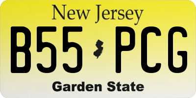 NJ license plate B55PCG