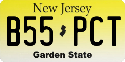 NJ license plate B55PCT
