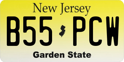 NJ license plate B55PCW