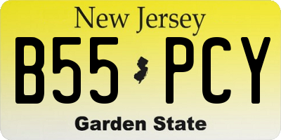 NJ license plate B55PCY