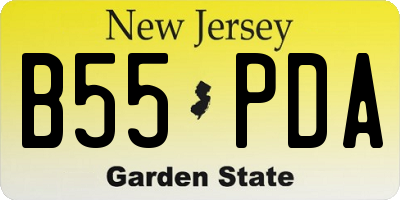 NJ license plate B55PDA