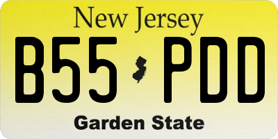 NJ license plate B55PDD