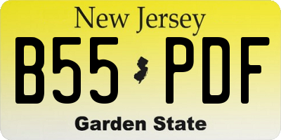 NJ license plate B55PDF