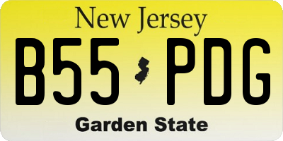 NJ license plate B55PDG