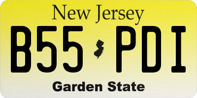 NJ license plate B55PDI