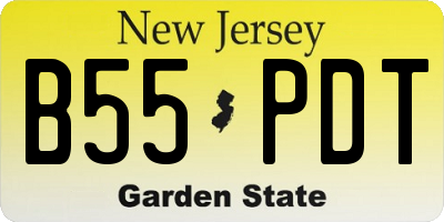 NJ license plate B55PDT