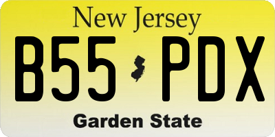 NJ license plate B55PDX
