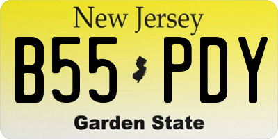 NJ license plate B55PDY