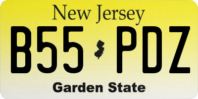NJ license plate B55PDZ