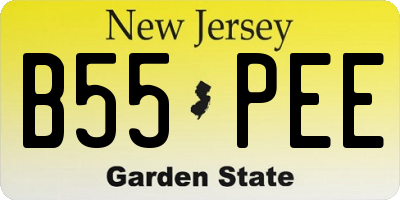 NJ license plate B55PEE