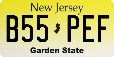 NJ license plate B55PEF