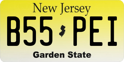 NJ license plate B55PEI
