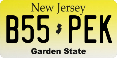 NJ license plate B55PEK