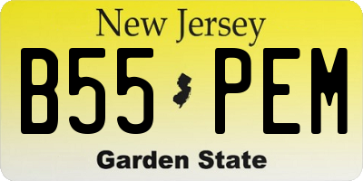 NJ license plate B55PEM