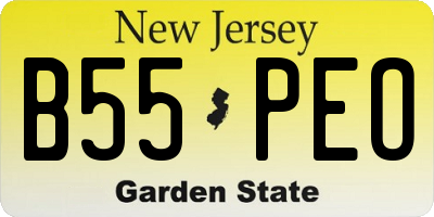 NJ license plate B55PEO