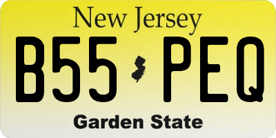 NJ license plate B55PEQ