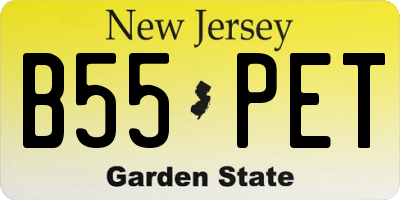 NJ license plate B55PET