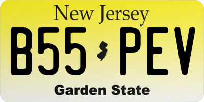 NJ license plate B55PEV