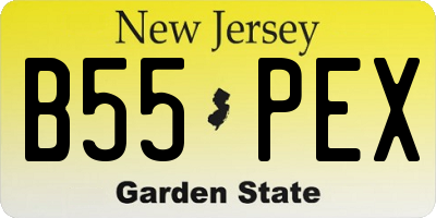 NJ license plate B55PEX