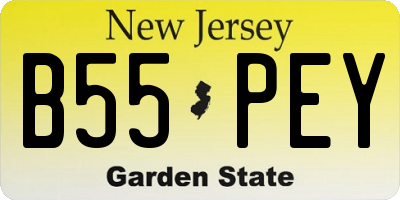 NJ license plate B55PEY