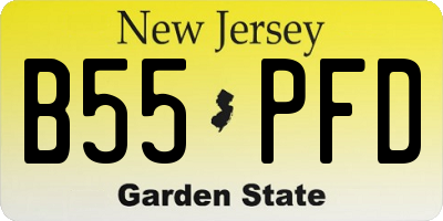 NJ license plate B55PFD