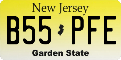 NJ license plate B55PFE