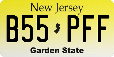 NJ license plate B55PFF