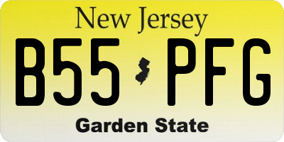 NJ license plate B55PFG